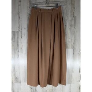 Talbots Wool Pleated Midi Skirt Size 6 (25x32.5) Camel Tan Lined USA Vintage